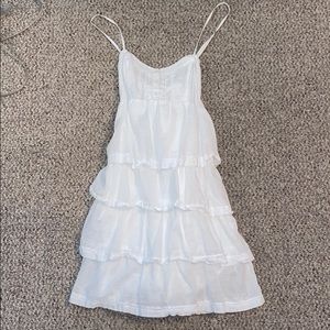 White dress with frills
